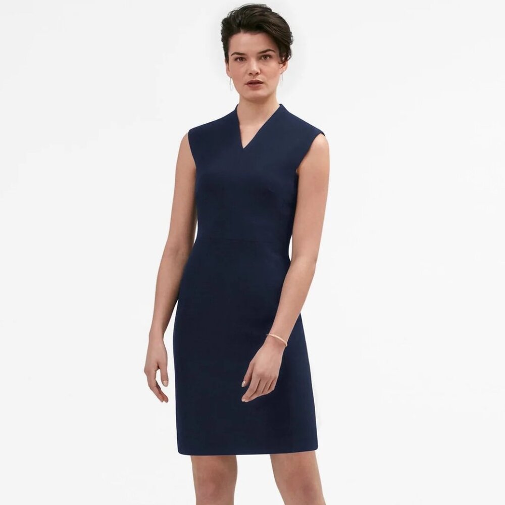 MM LaFleur Dress 3X Navy Aditi WonderTex Corp Career Classic Minimalist Capsule